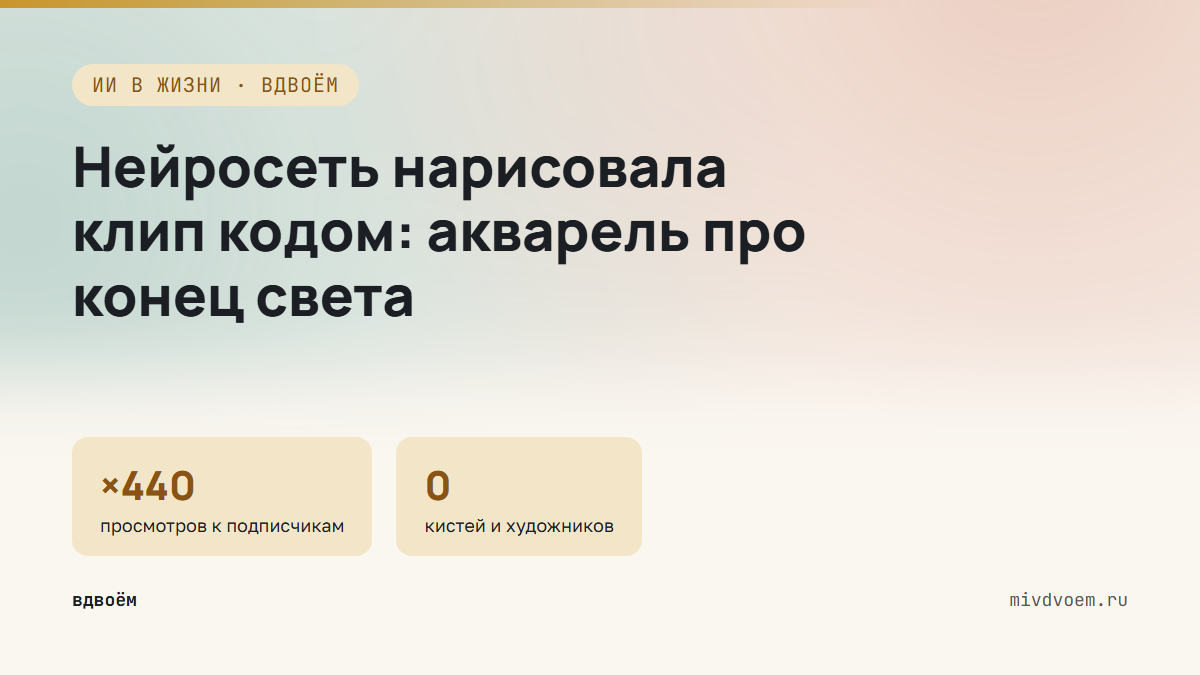 Claude нарисовал клип кодом: акварель про конец света